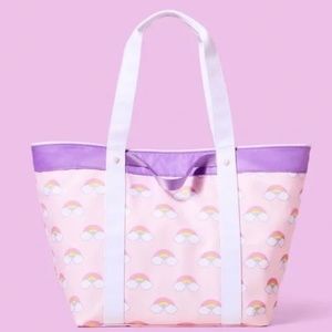 NEW STONEY CLOVER LANE X TARGET LIGHT PINK MINI RAINBOWS BEACH TOTE BAG